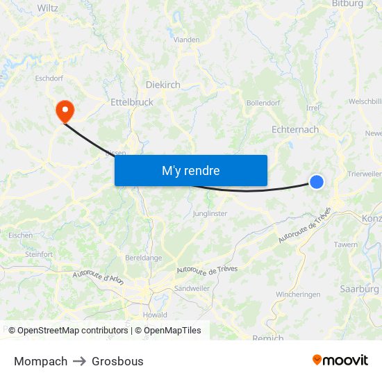 Mompach to Grosbous map