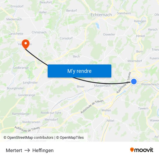 Mertert to Heffingen map