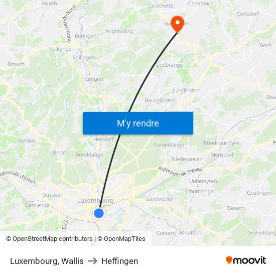 Luxembourg, Wallis to Heffingen map