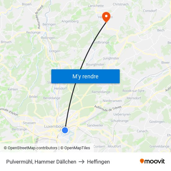 Pulvermühl, Hammer Dällchen to Heffingen map