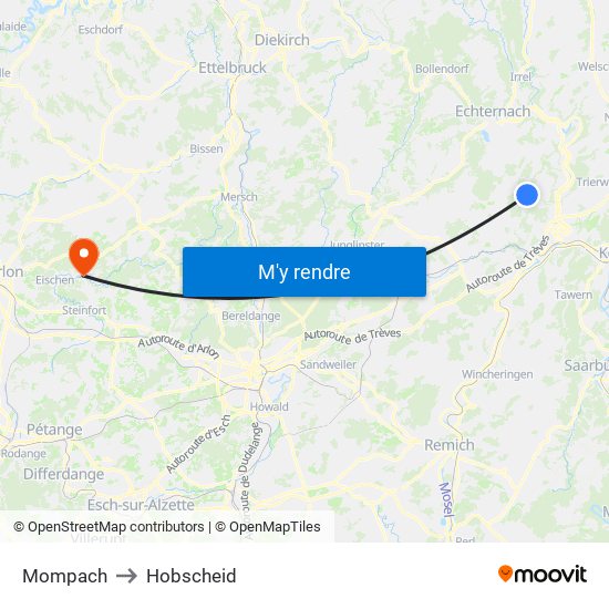 Mompach to Hobscheid map