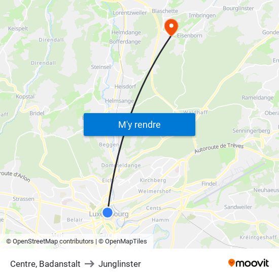 Centre, Badanstalt to Junglinster map