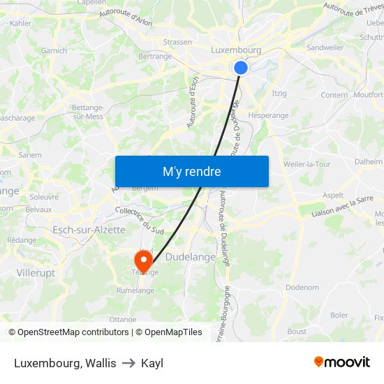 Luxembourg, Wallis to Kayl map