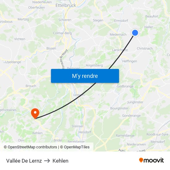 Vallée De Lernz to Kehlen map
