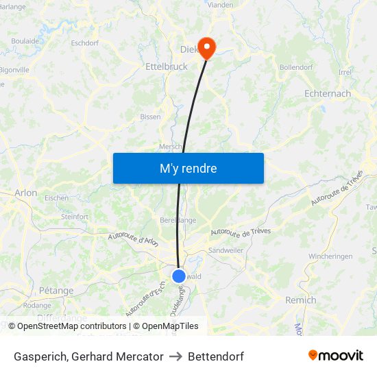 Gasperich, Gerhard Mercator to Bettendorf map