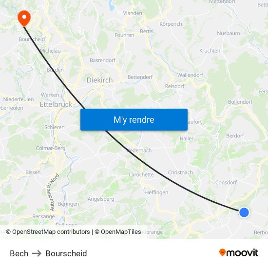 Bech to Bourscheid map