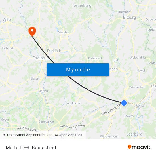 Mertert to Bourscheid map