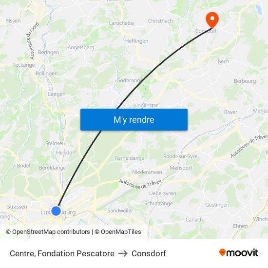 Centre, Fondation Pescatore to Consdorf map