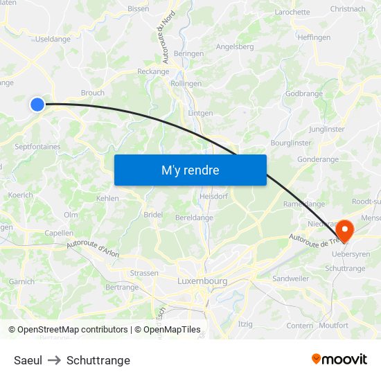 Saeul to Schuttrange map