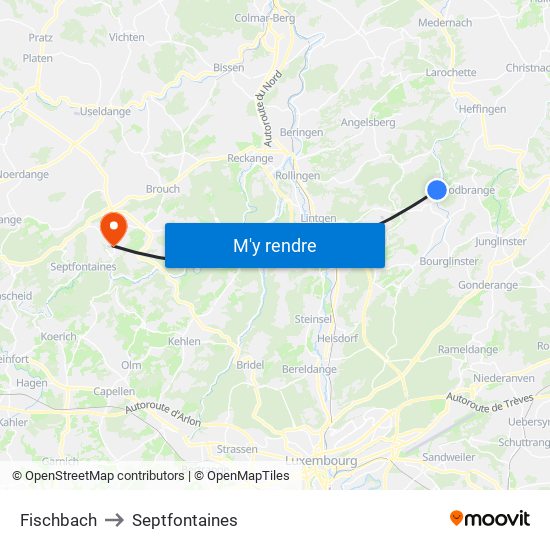 Fischbach to Septfontaines map
