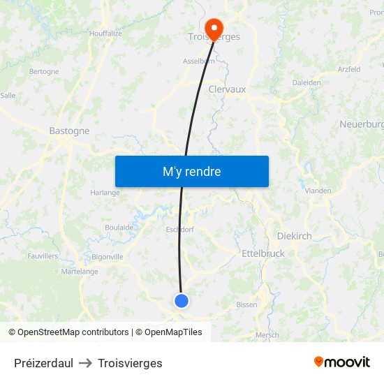 Préizerdaul to Troisvierges map