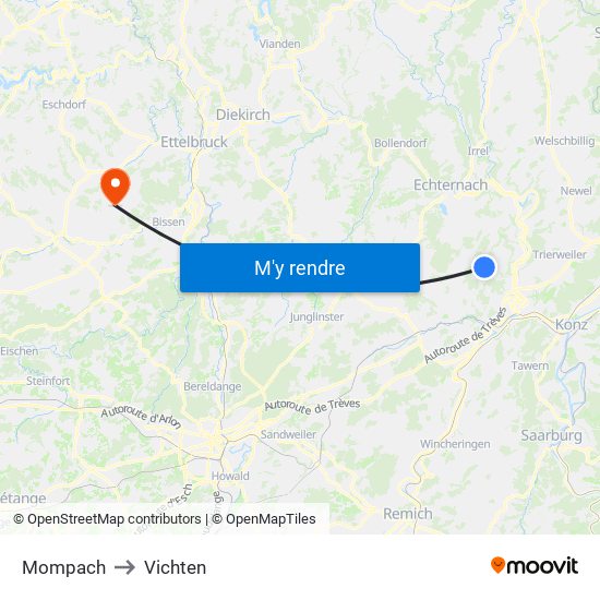 Mompach to Vichten map