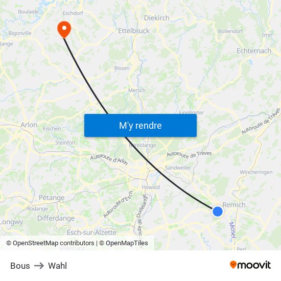 Bous to Wahl map
