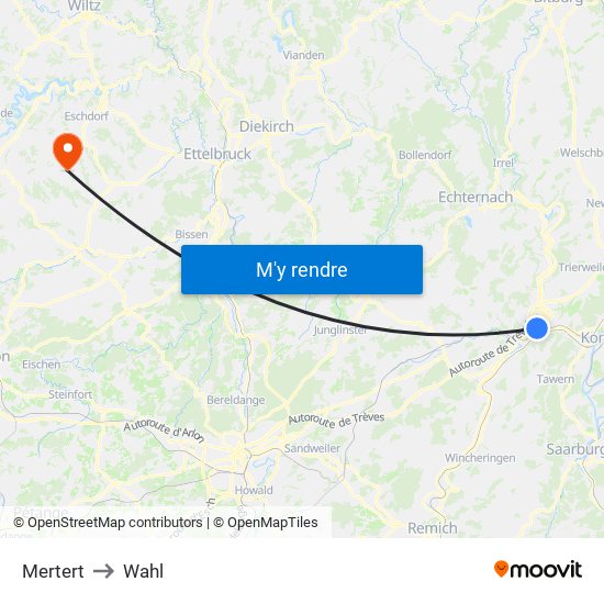 Mertert to Wahl map