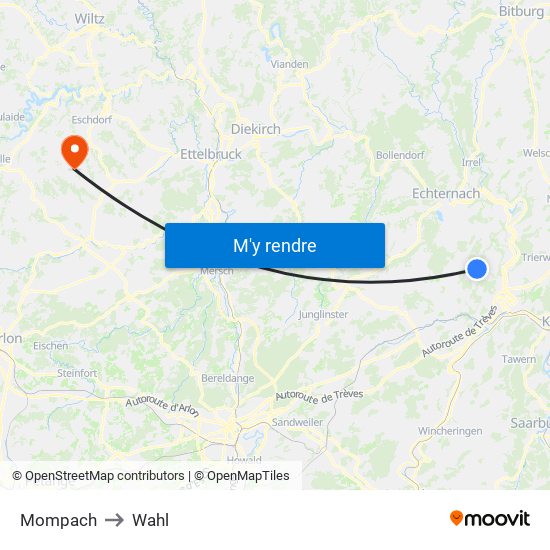 Mompach to Wahl map