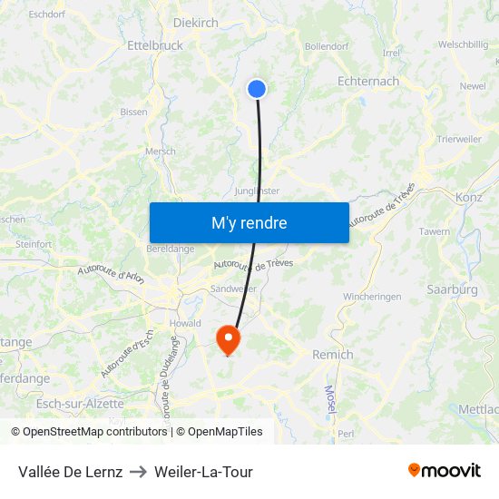 Vallée De Lernz to Weiler-La-Tour map