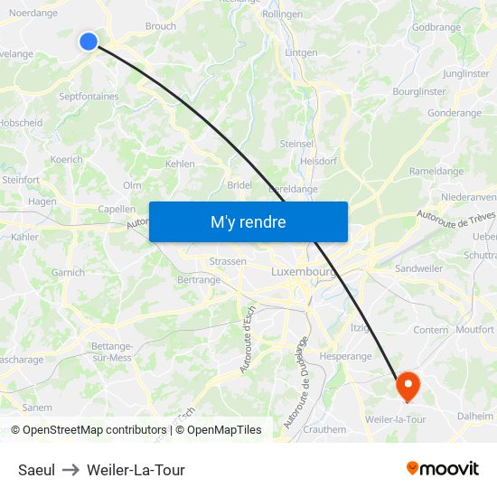 Saeul to Weiler-La-Tour map