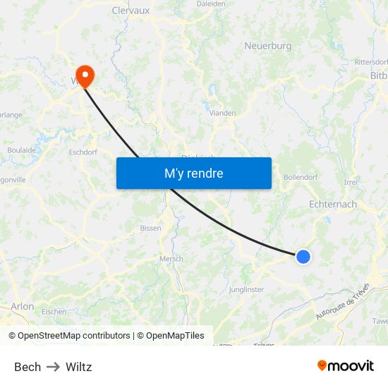 Bech to Wiltz map