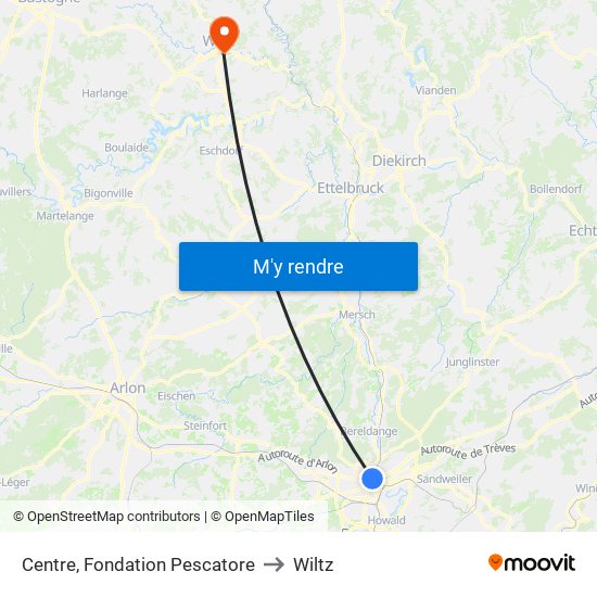 Centre, Fondation Pescatore to Wiltz map