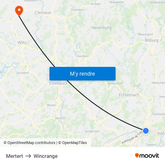 Mertert to Wincrange map