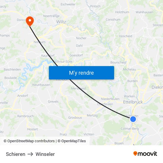 Schieren to Winseler map