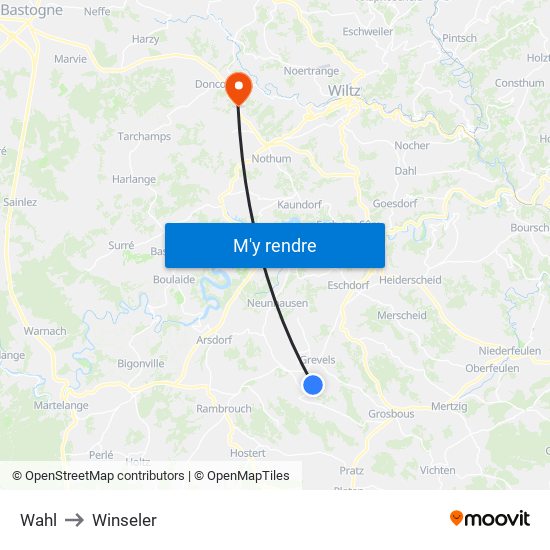 Wahl to Winseler map