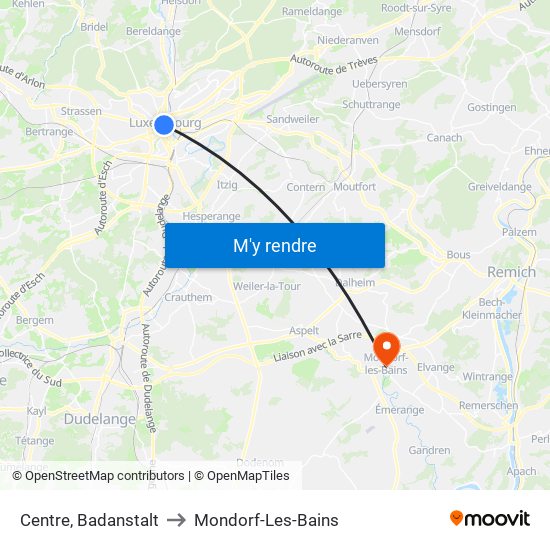 Centre, Badanstalt to Mondorf-Les-Bains map