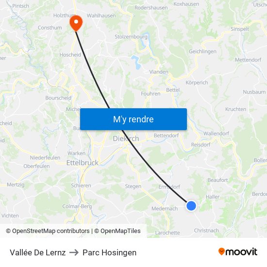 Vallée De Lernz to Parc Hosingen map