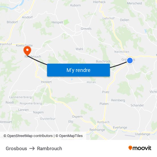 Grosbous to Rambrouch map