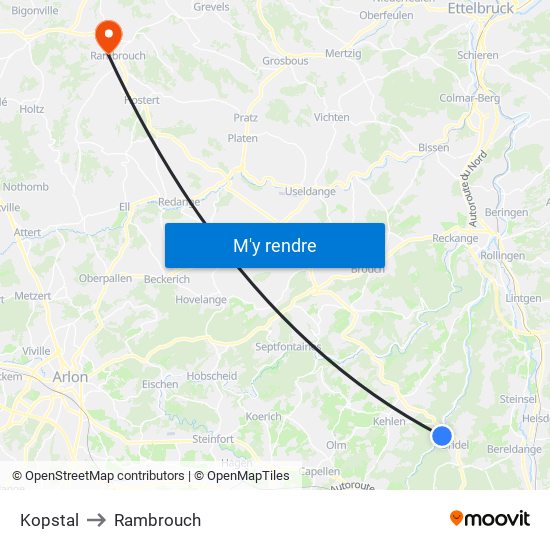 Kopstal to Rambrouch map