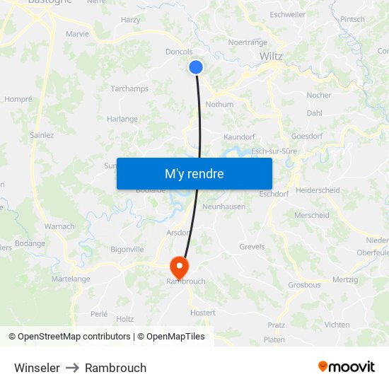 Winseler to Rambrouch map