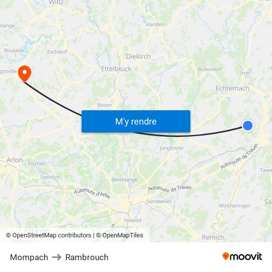 Mompach to Rambrouch map