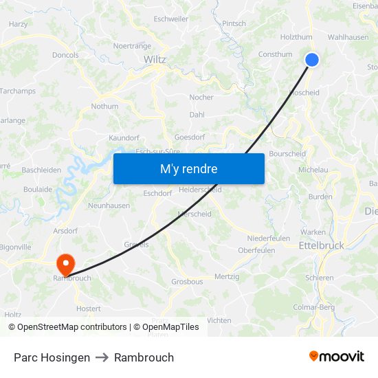 Parc Hosingen to Rambrouch map