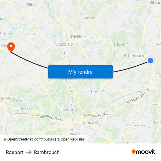 Rosport to Rambrouch map