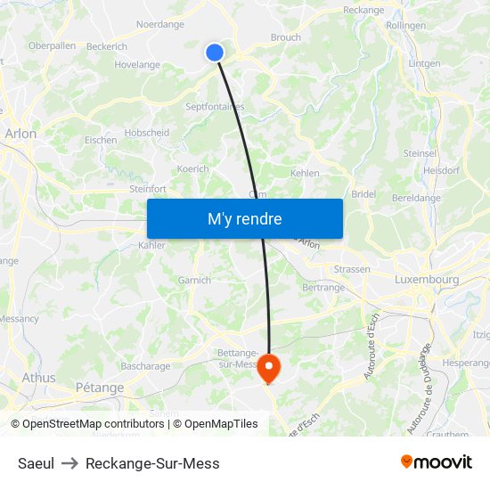 Saeul to Reckange-Sur-Mess map