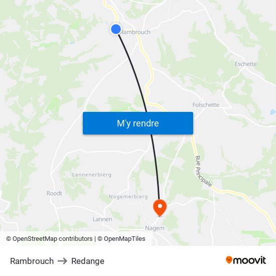 Rambrouch to Redange map