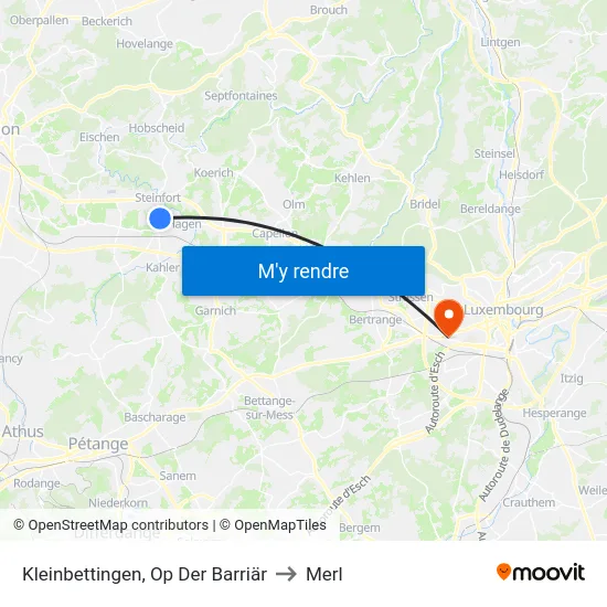 Kleinbettingen, Op Der Barriär to Merl map