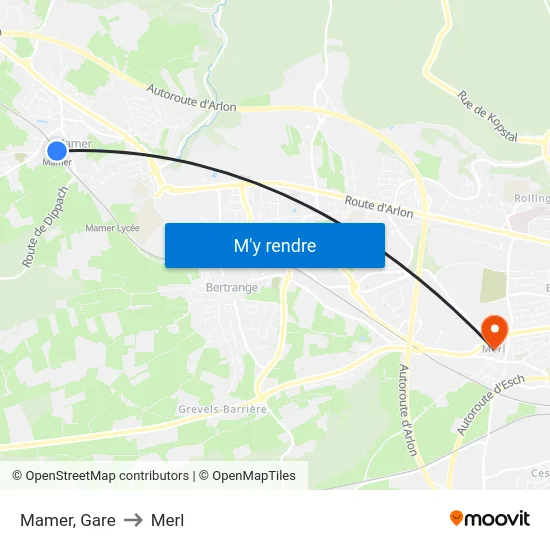 Mamer, Gare to Merl map