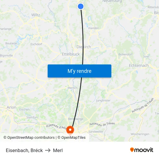 Eisenbach, Bréck to Merl map