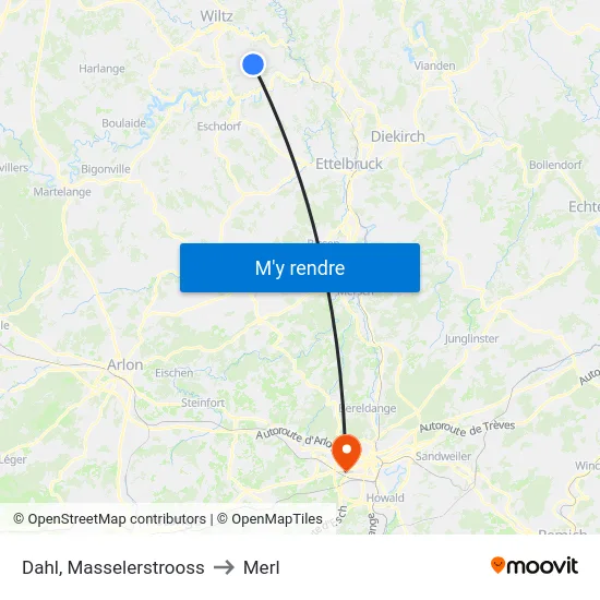 Dahl, Masselerstrooss to Merl map