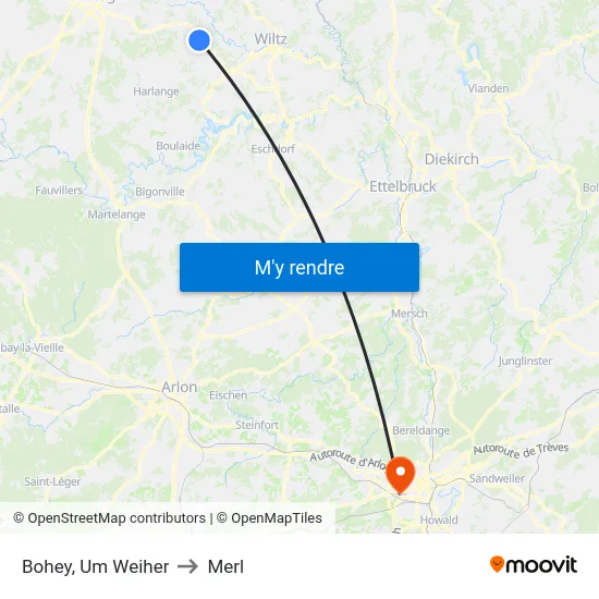 Bohey, Um Weiher to Merl map
