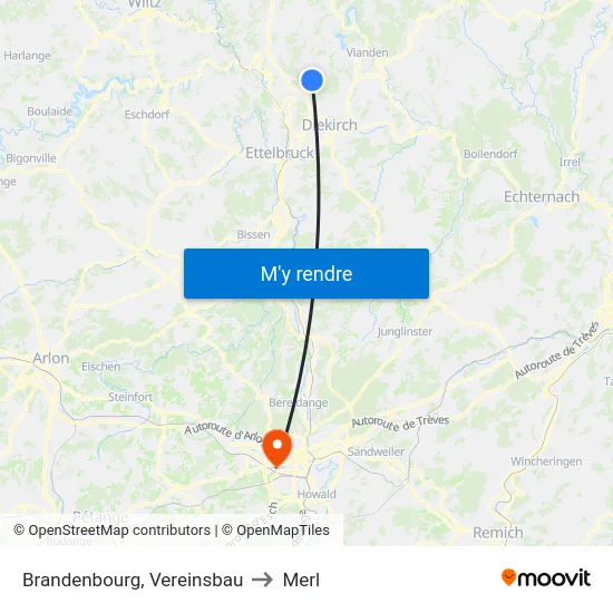 Brandenbourg, Vereinsbau to Merl map