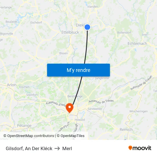 Gilsdorf, An Der Kléck to Merl map