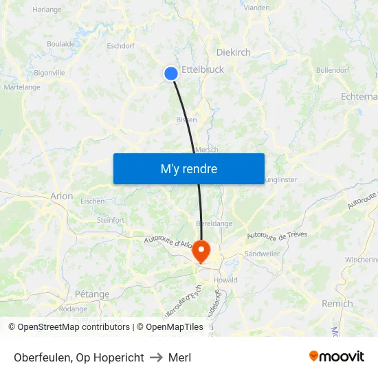 Oberfeulen, Op Hopericht to Merl map