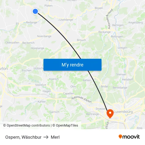 Ospern, Wäschbur to Merl map