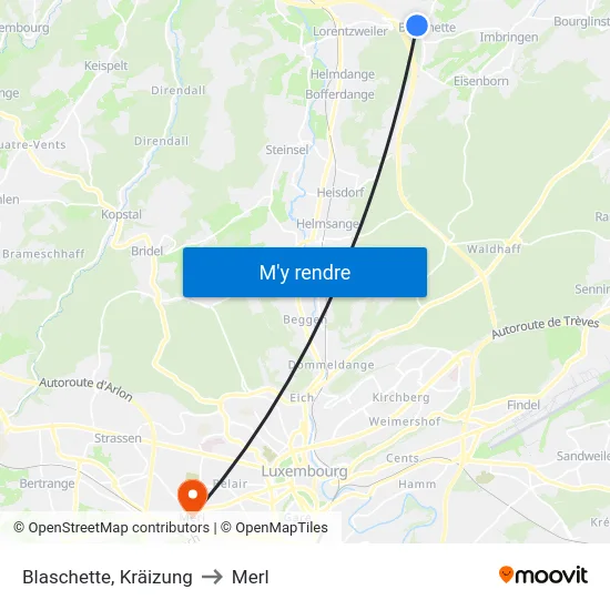 Blaschette, Kräizung to Merl map
