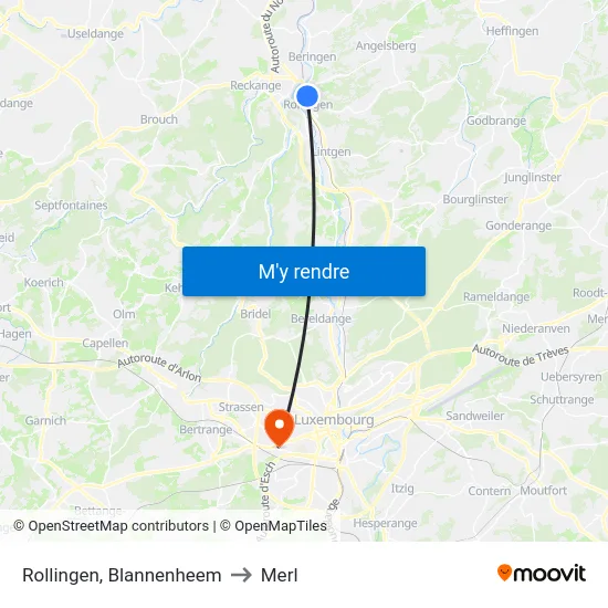 Rollingen, Blannenheem to Merl map