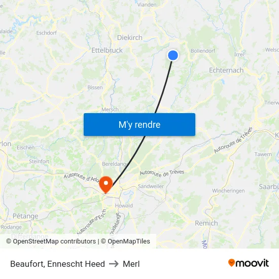 Beaufort, Ennescht Heed to Merl map
