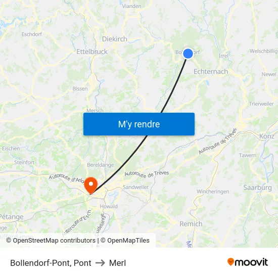 Bollendorf-Pont, Pont to Merl map