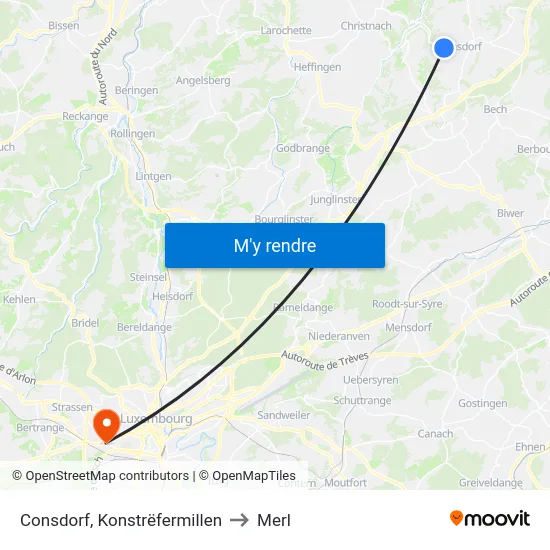 Consdorf, Konstrëfermillen to Merl map